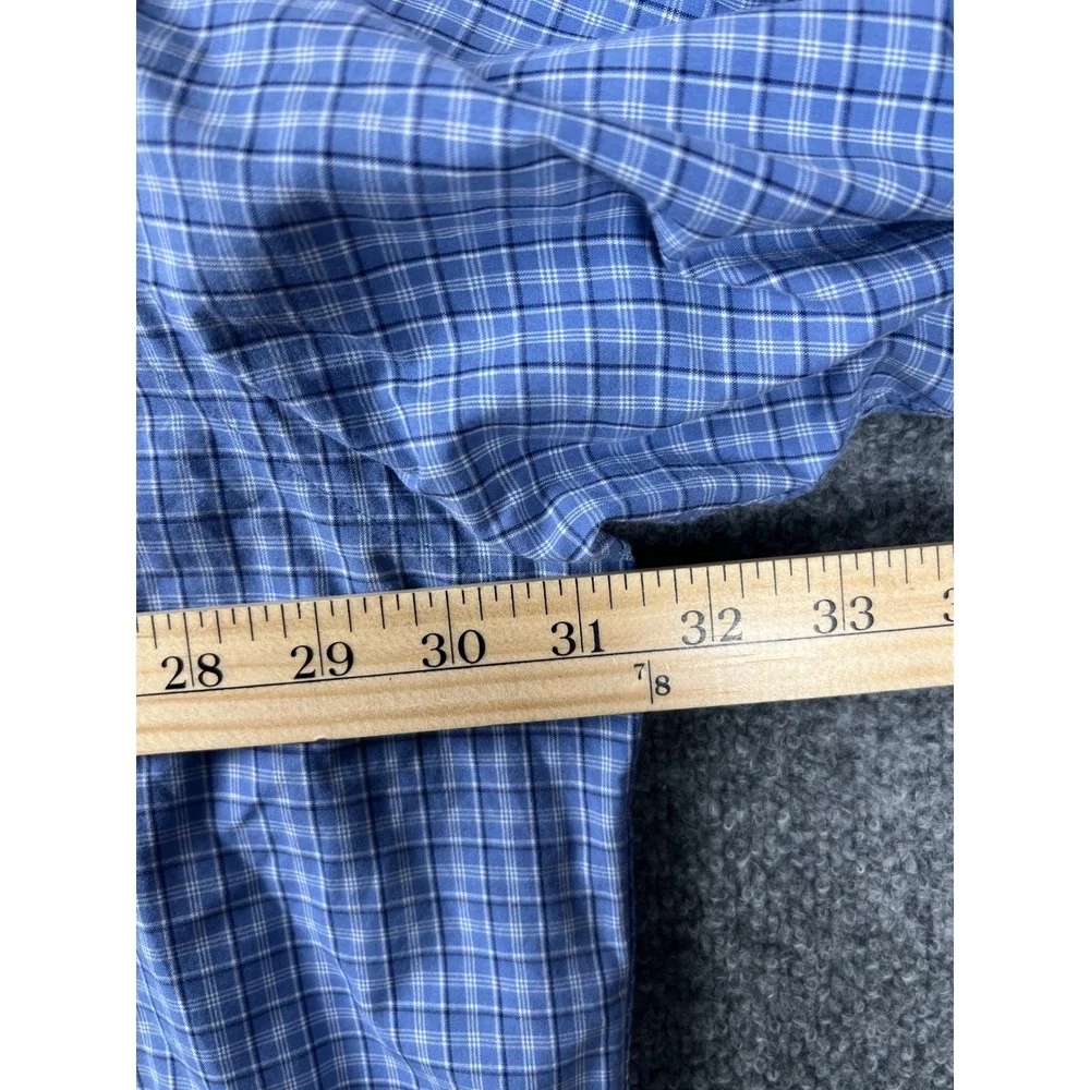 Ralph Lauren Shirt Mens 3XB Blue Big Classic Fit Plaid Button Down Cotton Preppy